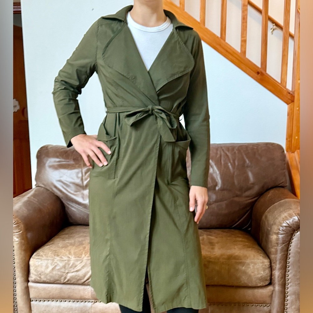 Stylish Olive Green Trench Coat
